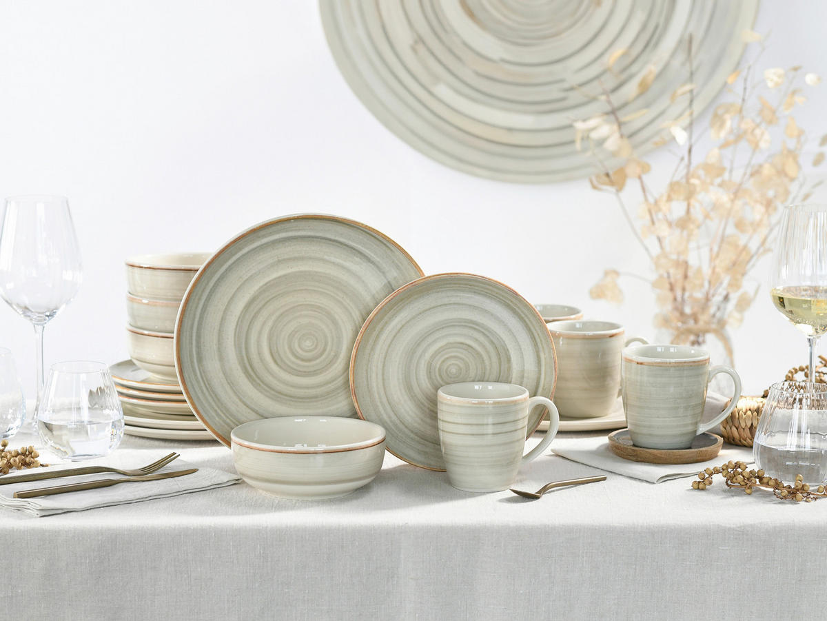 KOMBISERVICE Caoba 16-teilig  - Sandfarben/Creme, Basics, Keramik - Creatable