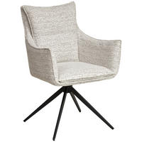 ARMLEHNSTUHL  in Eisen Webstoff  - Beige/Schwarz, MODERN, Textil/Metall (67/91/62cm) - MID.YOU