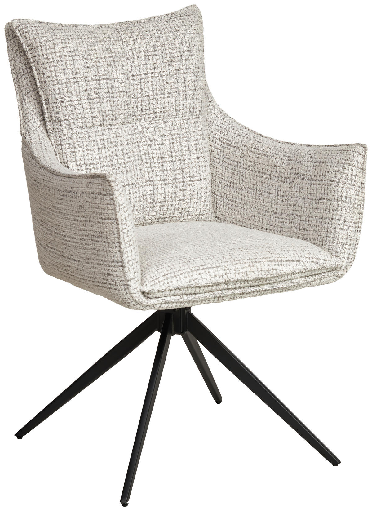 ARMLEHNSTUHL  in Eisen Webstoff  - Beige/Schwarz, MODERN, Textil/Metall (67/91/62cm) - MID.YOU