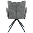 ARMLEHNSTUHL  in Eisen Webstoff  - Dunkelgrau/Schwarz, Design, Textil/Metall (60/89/66cm) - Carryhome