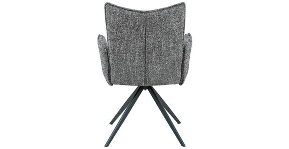 ARMLEHNSTUHL  in Eisen Webstoff  - Dunkelgrau/Schwarz, Design, Textil/Metall (60/89/66cm) - Carryhome
