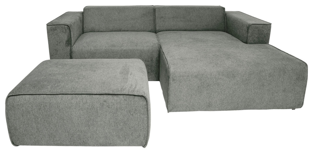 ECKSOFA Hellblau Struktur  - Schwarz/Hellblau, Design, Kunststoff/Textil (234/161cm) - P & B