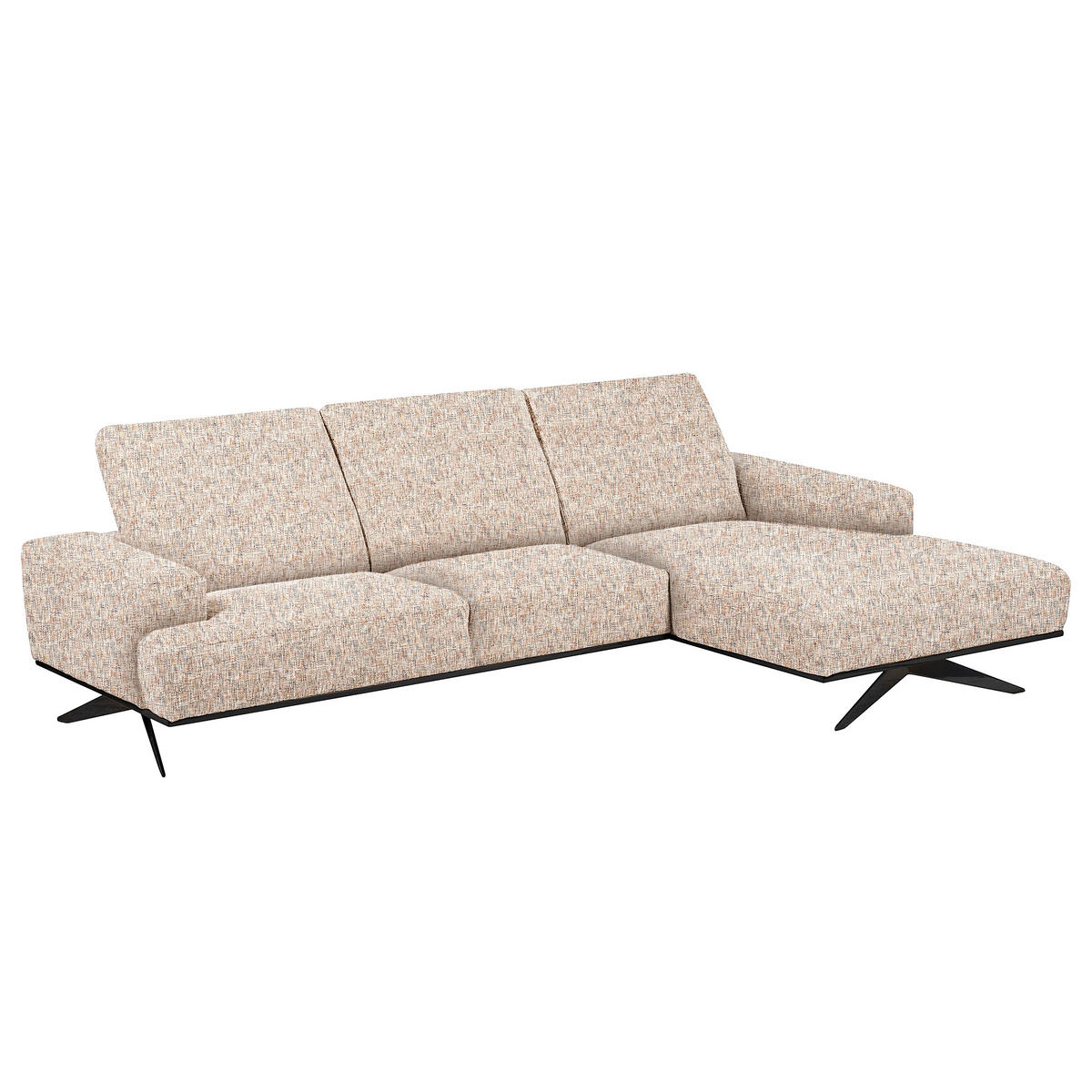 ECKSOFA PORTLAND in Struktur Blau, Gelb, Rot, Weiß Kopfteilverstellung  295/187 cm  - Blau/Gelb, Design, Holz/Textil (295/187cm) - Livetastic