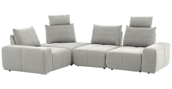 ECKSOFA  in Velours Greige  236/326 cm  - Greige/Schwarz, Design, Kunststoff/Textil (236/326cm) - Xora