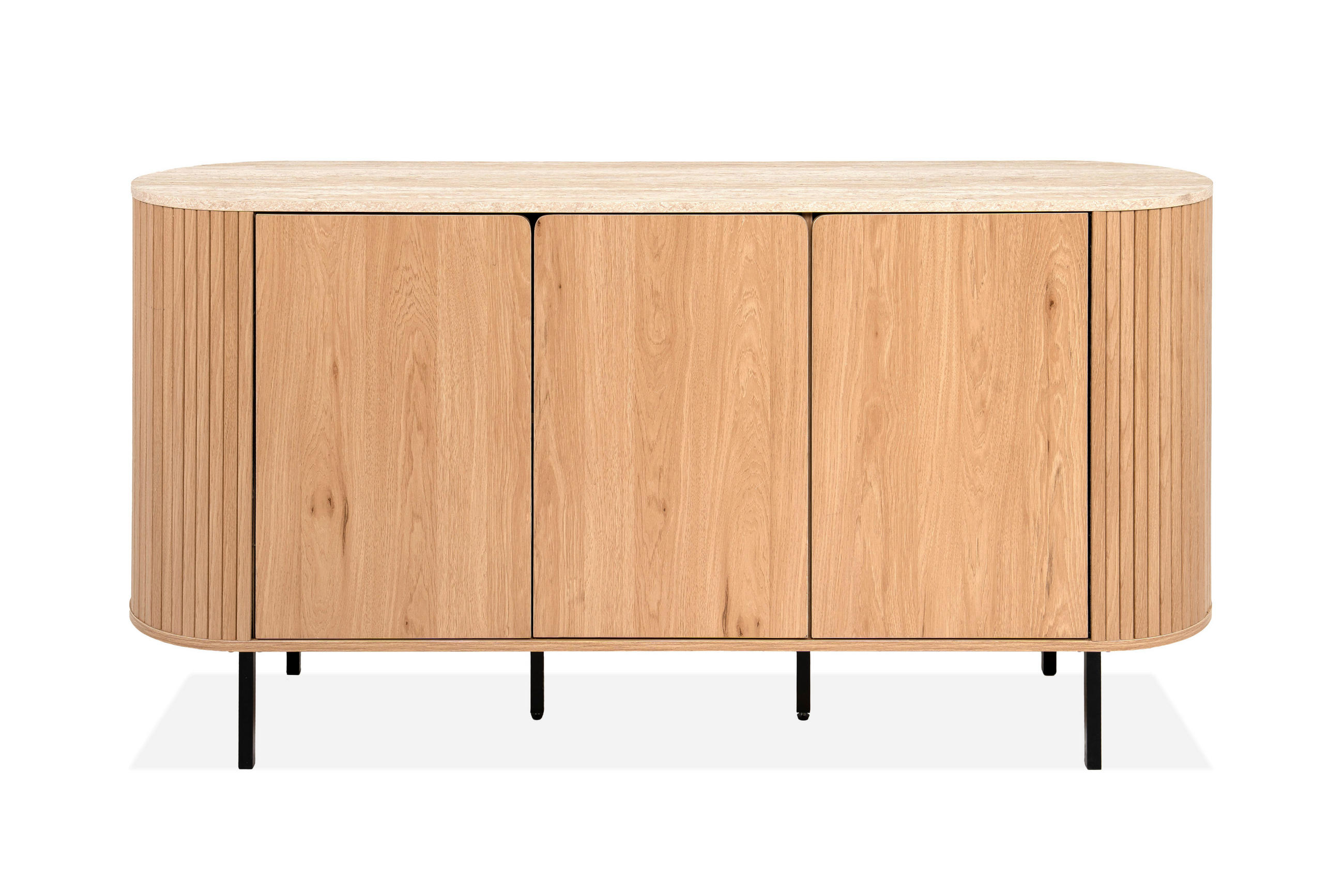 SIDEBOARD  160/80/40 cm  - Eichefarben/Schwarz, Design, Holzwerkstoff/Metall (160/80/40cm) - MID.YOU