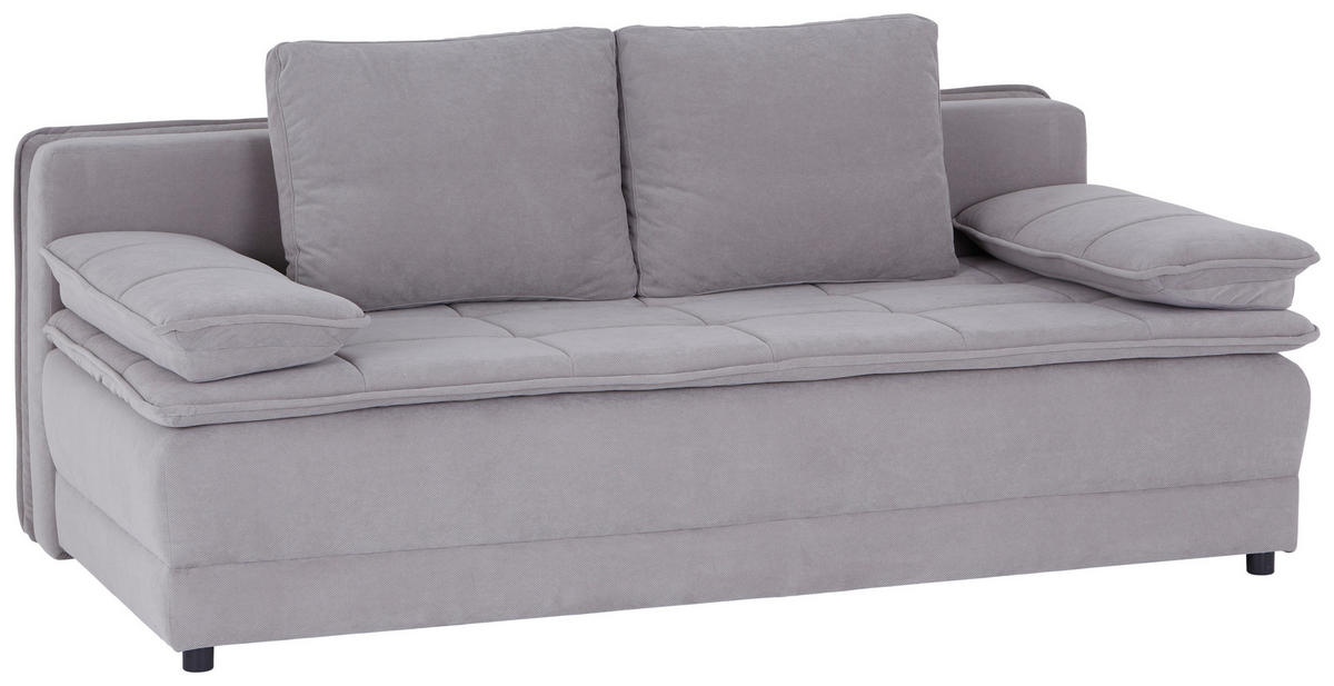 SCHLAFSOFA  mit Liegefunktion Webstoff Taupe  - Taupe/Schwarz, MODERN, Kunststoff/Textil (202/73-92/105cm) - MID.YOU