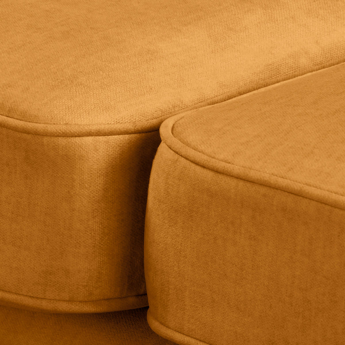 SCHLAFSOFA Mikrofaser Bernsteinfarben  - Bernsteinfarben/Braun, Design, Holz/Textil (218/74/91cm) - P & B