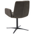 ARMLEHNSTUHL  in Cord  - Schwarz/Mokka, Design, Textil/Metall (61/88/66cm) - Dieter Knoll