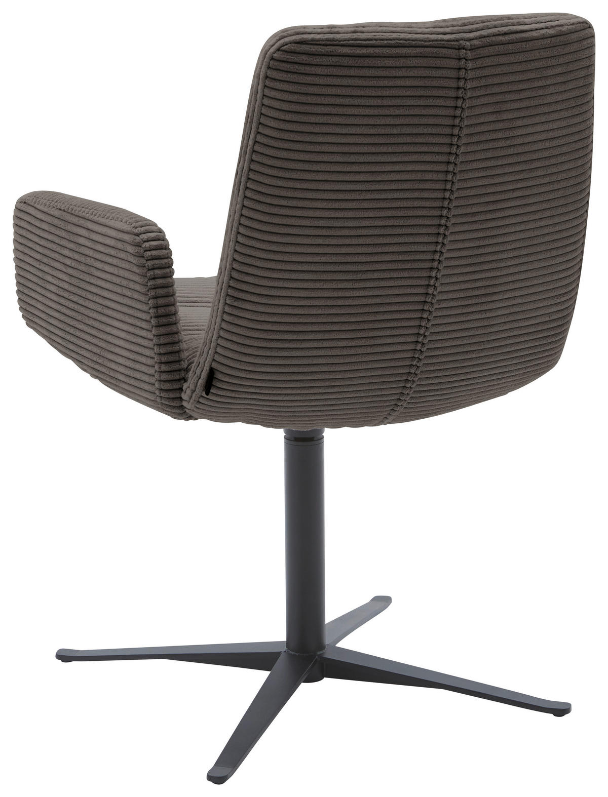 ARMLEHNSTUHL  in Cord  - Schwarz/Mokka, Design, Textil/Metall (61/88/66cm) - Dieter Knoll
