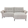 ECKSOFA  in Webstoff Grau  220/156 cm  - Grau/Nickelfarben, Design, Textil/Metall (220/156cm) - Carryhome