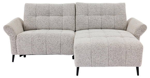 ECKSOFA  in Webstoff Grau  220/156 cm  - Grau/Nickelfarben, Design, Textil/Metall (220/156cm) - Carryhome