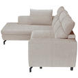 ECKSOFA Beige Chenille  - Beige/Schwarz, KONVENTIONELL, Textil/Metall (185/240cm) - Carryhome
