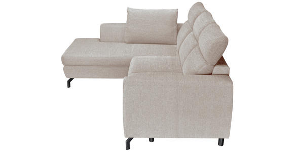 ECKSOFA Beige Chenille - Beige/Schwarz, KONVENTIONELL, Textil/Metall (185/240cm) - Carryhome