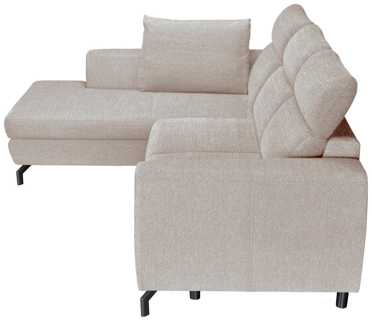 ECKSOFA Beige Chenille  - Beige/Schwarz, KONVENTIONELL, Textil/Metall (185/266cm) - Carryhome