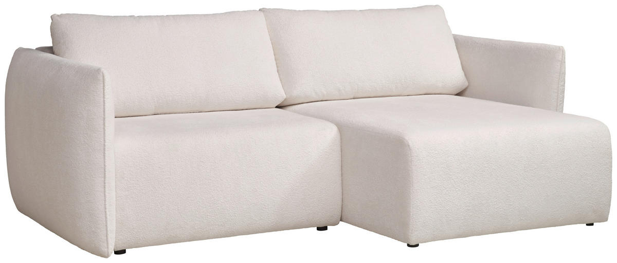 ECKSOFA Jersey Creme  - Creme/Schwarz, Konventionell, Kunststoff/Textil (238/148cm) - Carryhome