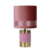TISCHLEUCHTE - Pink/Goldfarben, Konventionell, Textil/Metall (18/32cm) - Lucide