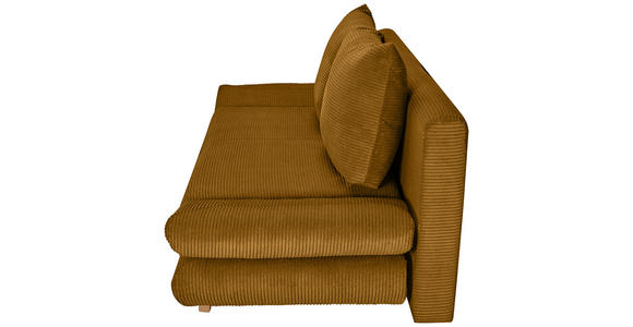 SCHLAFSOFA  mit Schlafen auf Sitzhöhe, haustierfreundlicher Bezug Cord Currygelb  - Currygelb/Buchefarben, KONVENTIONELL, Holz/Textil (200/75/85cm) - Carryhome