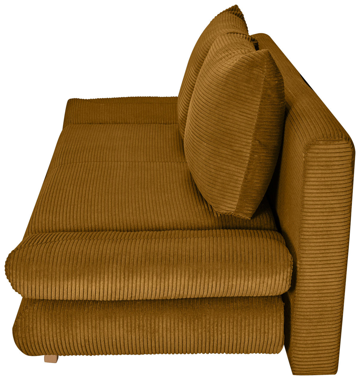 SCHLAFSOFA  mit Schlafen auf Sitzhöhe, haustierfreundlicher Bezug Cord Currygelb  - Currygelb/Buchefarben, KONVENTIONELL, Holz/Textil (200/75/85cm) - Carryhome