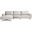 ECKSOFA in Webstoff Creme  - Creme/Schwarz, Design, Textil/Metall (172/320cm) - Valnatura