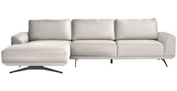 ECKSOFA in Webstoff Creme  - Creme/Schwarz, Design, Textil/Metall (172/320cm) - Valnatura