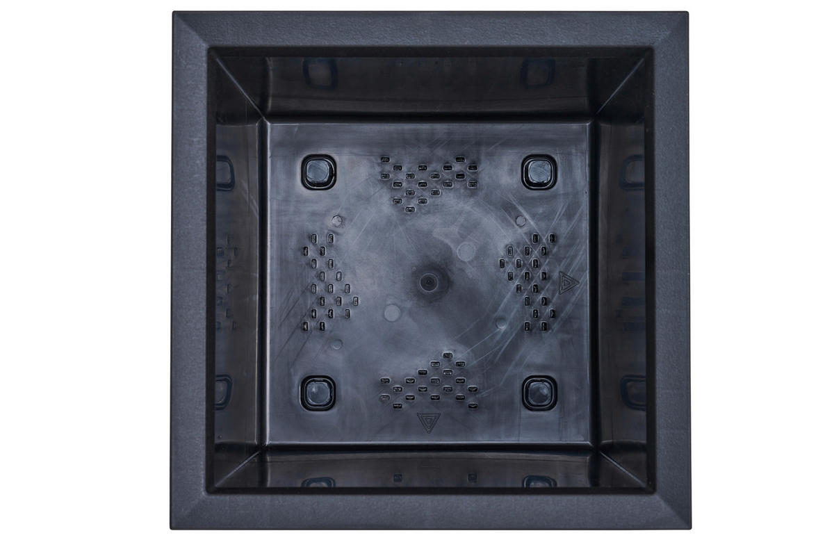 BLUMENKASTEN 40/40/40 cm Schwarz  - Schwarz, Basics, Kunststoff (40/40/40cm) - Siena Garden