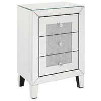 NACHTSCHRANK 45/65/30 cm, Silberfarben,  - Silberfarben, Trend, Glas/Holzwerkstoff (45/65/30cm) - Xora