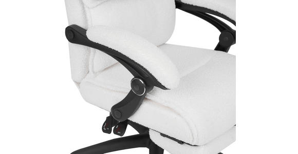 CHEFSESSEL Teddystoff Weiß, Beige  - Beige/Schwarz, Design, Kunststoff/Textil (64,5/112/120/65cm) - Carryhome