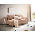 SCHLAFSOFA Flachgewebe Altrosa  - Chromfarben/Altrosa, Design, Holz/Textil (205/77-93/99cm) - Novel