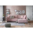 ECKSOFA Rosa Cord  - Schwarz/Rosa, KONVENTIONELL, Holz/Textil (267/181cm) - Carryhome