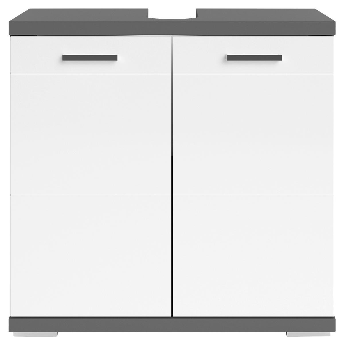 WASCHBECKENUNTERSCHRANK 60/59/31,5 cm  - Chromfarben/Weiß Hochglanz, MODERN, Holzwerkstoff/Kunststoff (60/59/31,5cm) - MID.YOU
