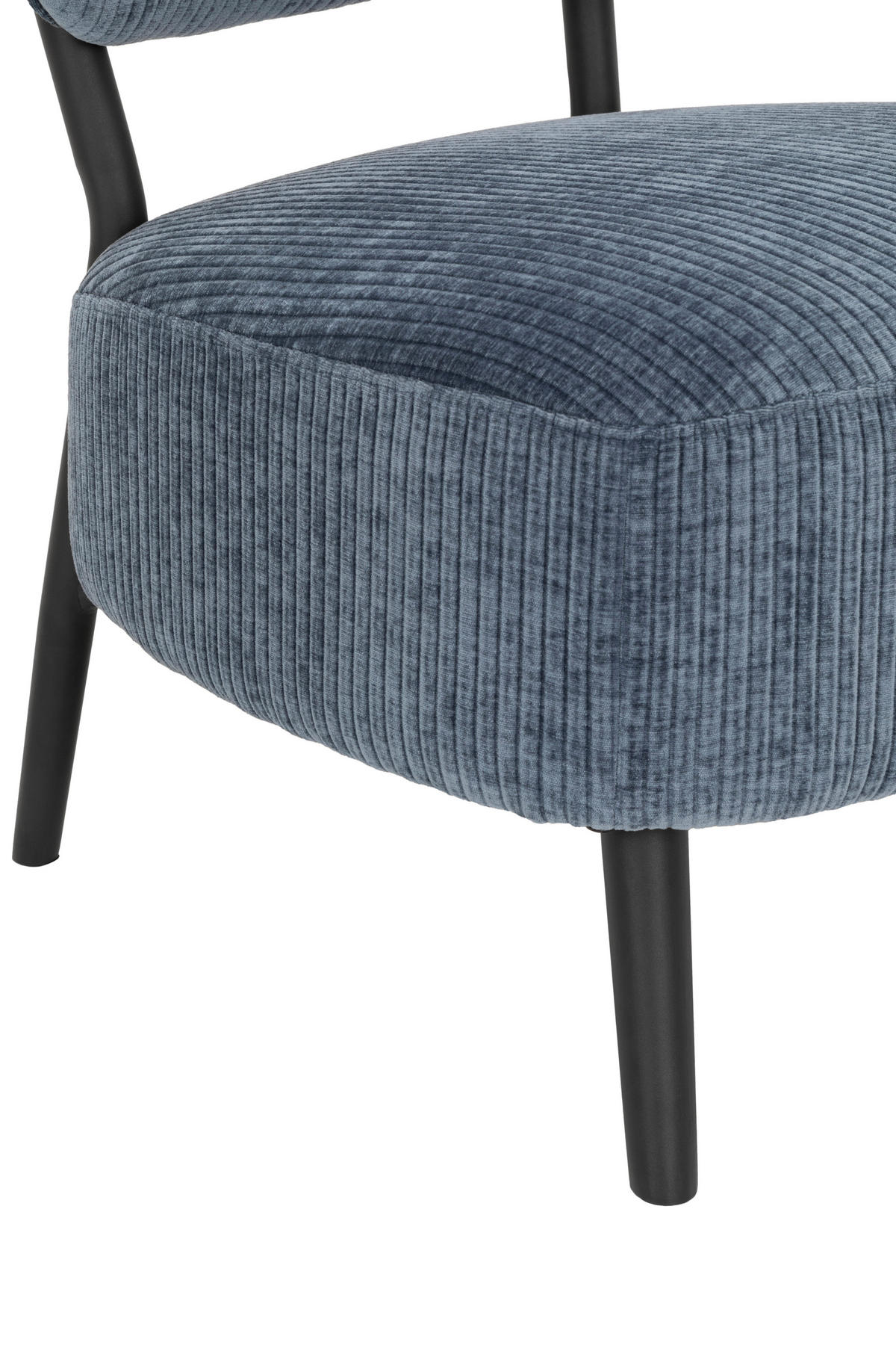 SESSEL in Cord Blau  - Blau/Schwarz, Design, Textil/Metall (62/76/65,5cm) - P & B