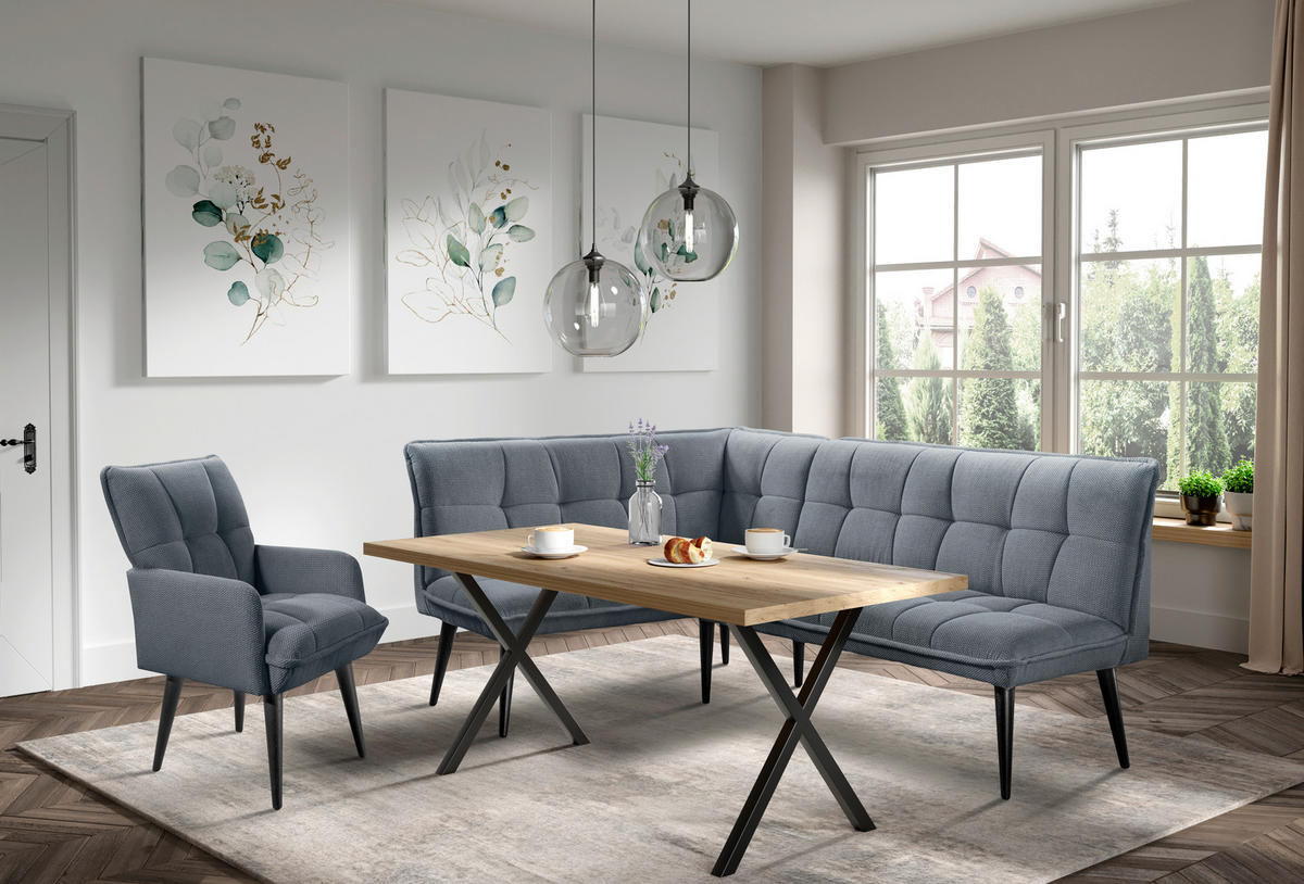 KLUPA KUTNA  antracit  drvo, tekstil, drvni materijal      - crna/antracit, Moderno, drvni materijal/drvo (240/161cm) - Livetastic