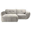 ECKSOFA in Chenille Silberfarben  - Silberfarben/Schwarz, Modern, Kunststoff/Textil (184/269cm) - Trendmanufaktur