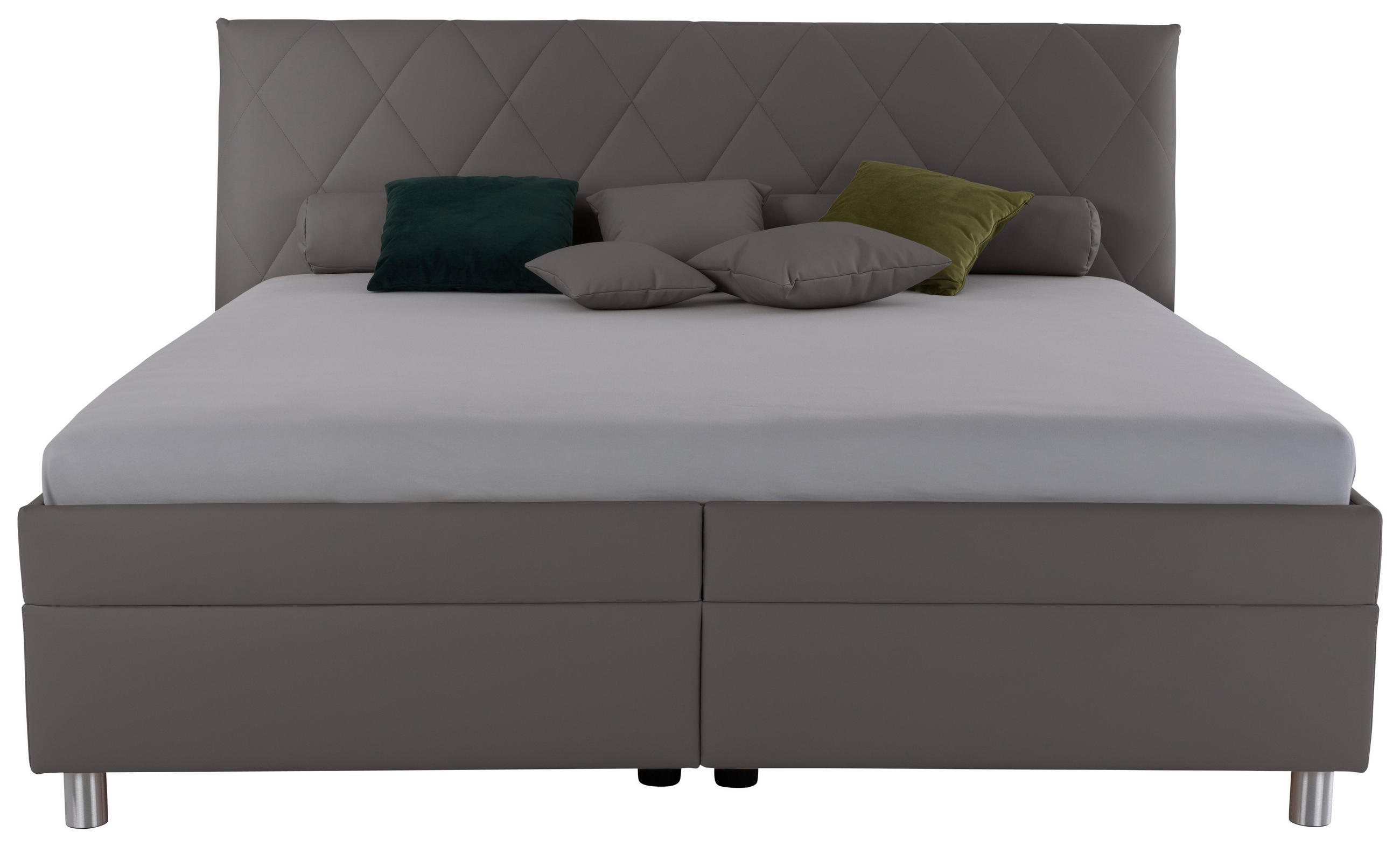 POLSTERBETT Matratze, gepolstertes Kopfteil, Lattenrost, Bettkasten Grau 200/200 cm  - Birkefarben/Silberfarben, KONVENTIONELL, Holz/Textil (200/200cm) - Esposa