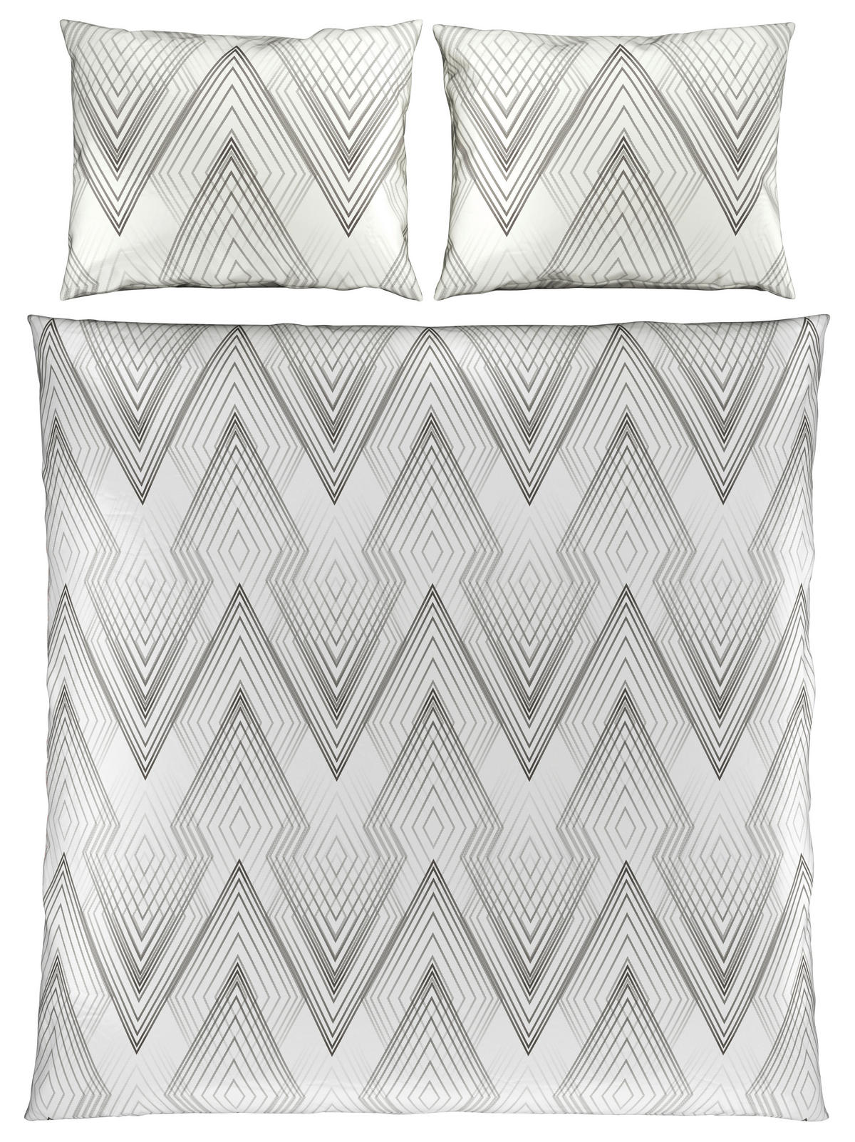 OBOJESTRANSKA POSTELJNINA ALINA 200/200 cm saten siva  - siva, Design, tekstil (200/200cm) - Novel