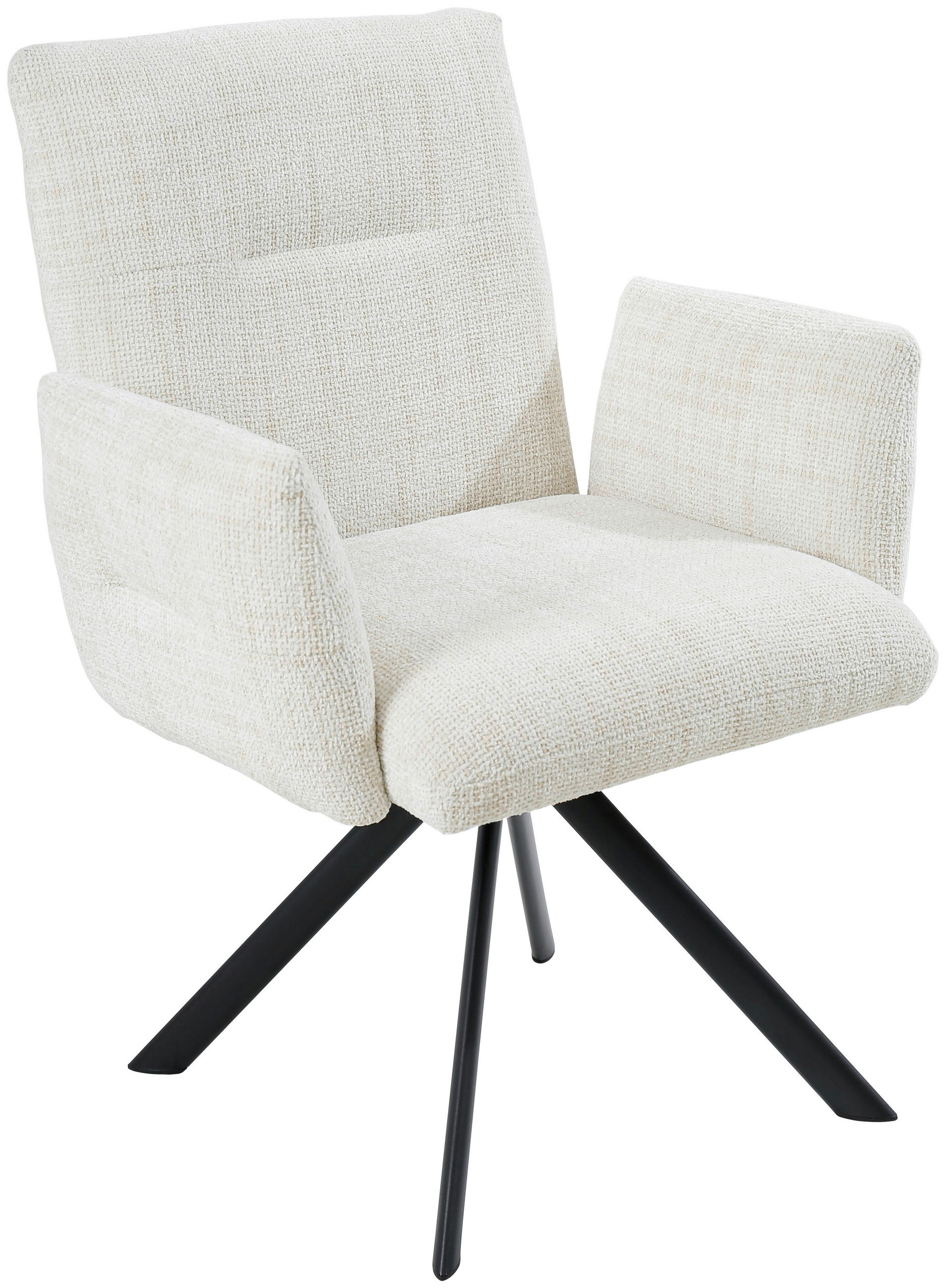 ARMLEHNSTUHL  in Eisen Webstoff  - Beige/Schwarz, Design, Textil/Metall (68/88/66cm) - Hom`in