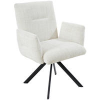 ARMLEHNSTUHL  in Eisen Webstoff  - Beige/Schwarz, Design, Textil/Metall (68/88/66cm) - Hom`in