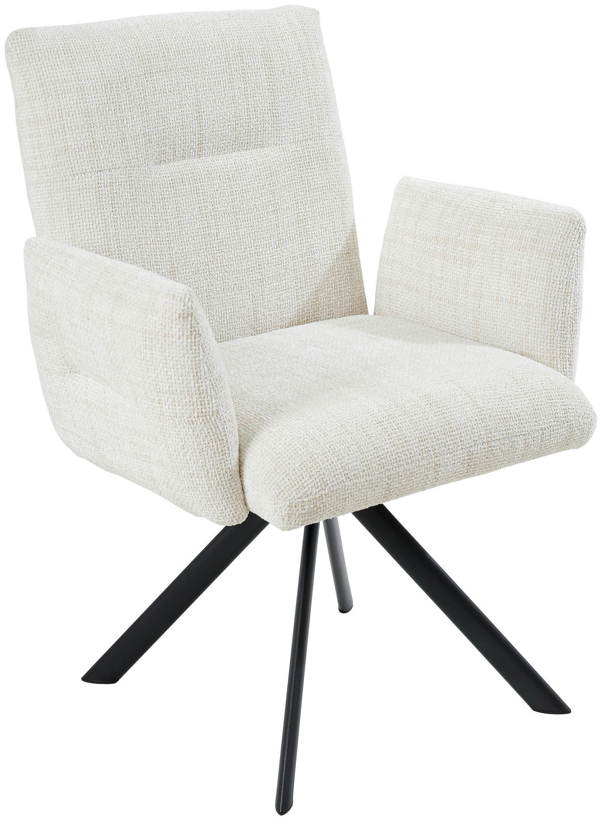 ARMLEHNSTUHL  in Eisen Webstoff  - Beige/Schwarz, Design, Textil/Metall (68/88/66cm) - Hom`in