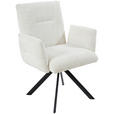 ARMLEHNSTUHL  Sitzfläche 360° drehbar, inklusive Armlehnen Webstoff  - Beige/Schwarz, Design, Textil/Metall (68/88/66cm) - Hom`in
