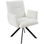 ARMLEHNSTUHL  Sitzfläche 360° drehbar, inklusive Armlehnen Webstoff  - Beige/Schwarz, Design, Textil/Metall (68/88/66cm) - Hom`in