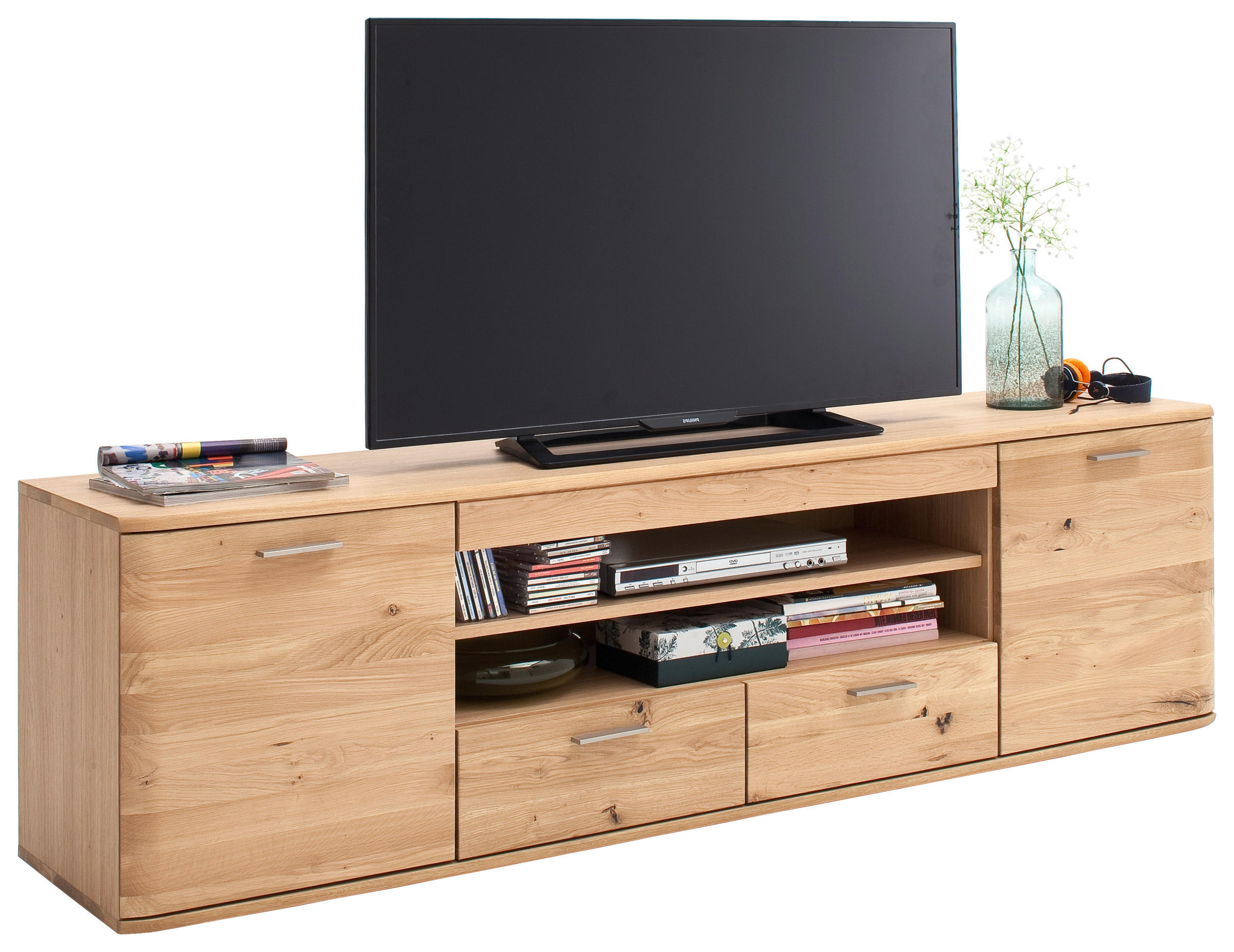 LOWBOARD in 200/58/44 cm - Nickelfarben, Natur, Holz/Holzwerkstoff (200/58/44cm)