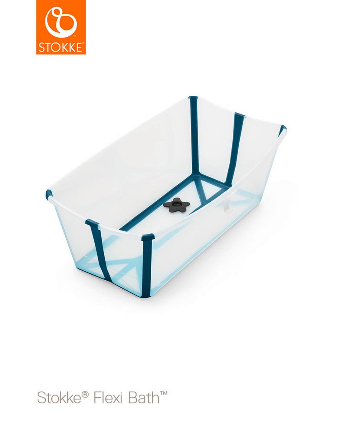 Faltbare Babybadewanne Flexi Bath™  - Blau/Transparent, Basics, Kunststoff (66/35/24cm) - Stokke
