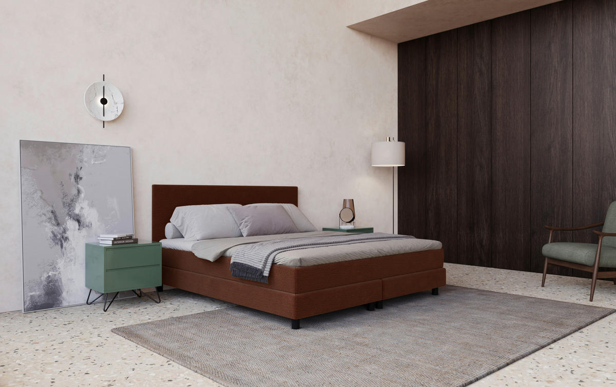 BOXBETT 140/200 cm  in Braun  - Schwarz/Braun, Modern, Holz/Holzwerkstoff (140/200cm) - MID.YOU