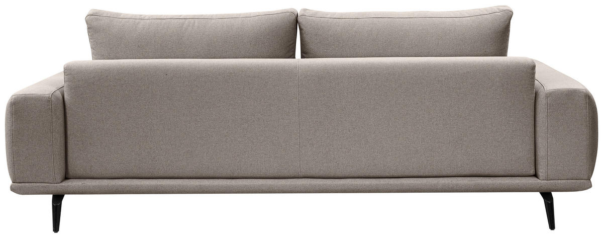 3-SITZER-SOFA in Webstoff Hellbraun  - Hellbraun/Schwarz, Modern, Textil/Metall (242/89/115cm) - MID.YOU