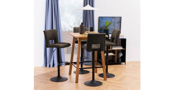 BARHOCKER in Anthrazit - Anthrazit/Schwarz, Design, Textil/Metall (41,5/94-115/52cm) - Carryhome