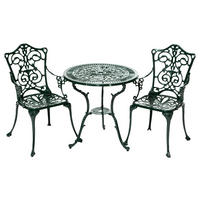 BALKONSET Grün 3-teilig  - Grün, KONVENTIONELL, Metall - Gardenson