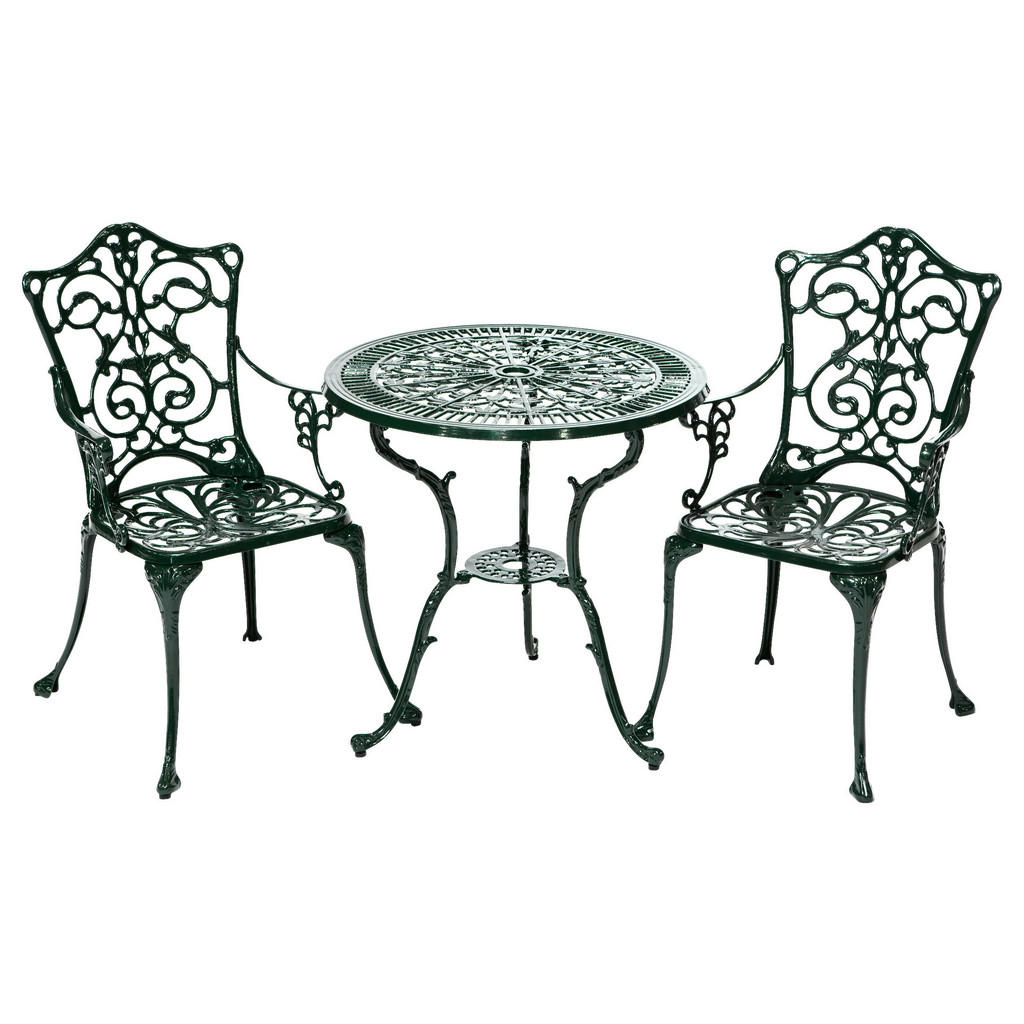 Gartengarnitur 3-Tlg. Lugano Metall Grün