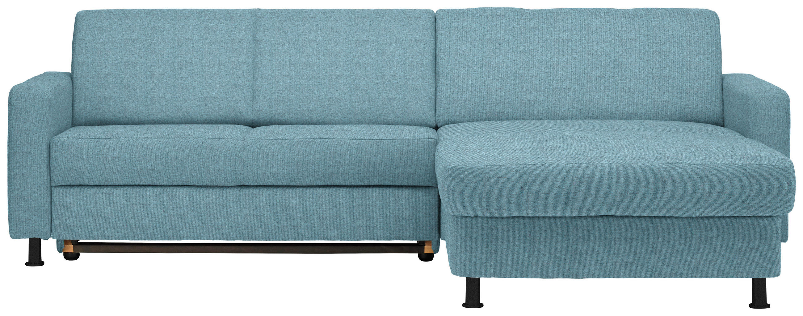 ECKSOFA in Webstoff Hellblau  - Schwarz/Hellblau, Design, Kunststoff/Textil (257/165cm) - Xora