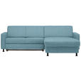 ECKSOFA in Webstoff Hellblau  - Schwarz/Hellblau, Design, Kunststoff/Textil (257/165cm) - Xora