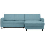 ECKSOFA in Webstoff Hellblau  - Schwarz/Hellblau, Design, Kunststoff/Textil (257/165cm) - Xora